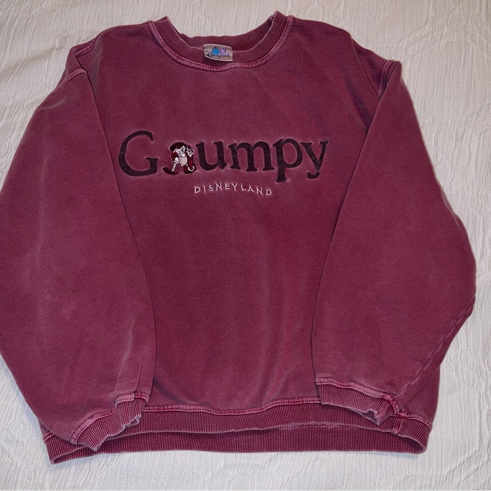 Disney Grumpy Burgundy Crew Neck Sweater Vintage Y2K